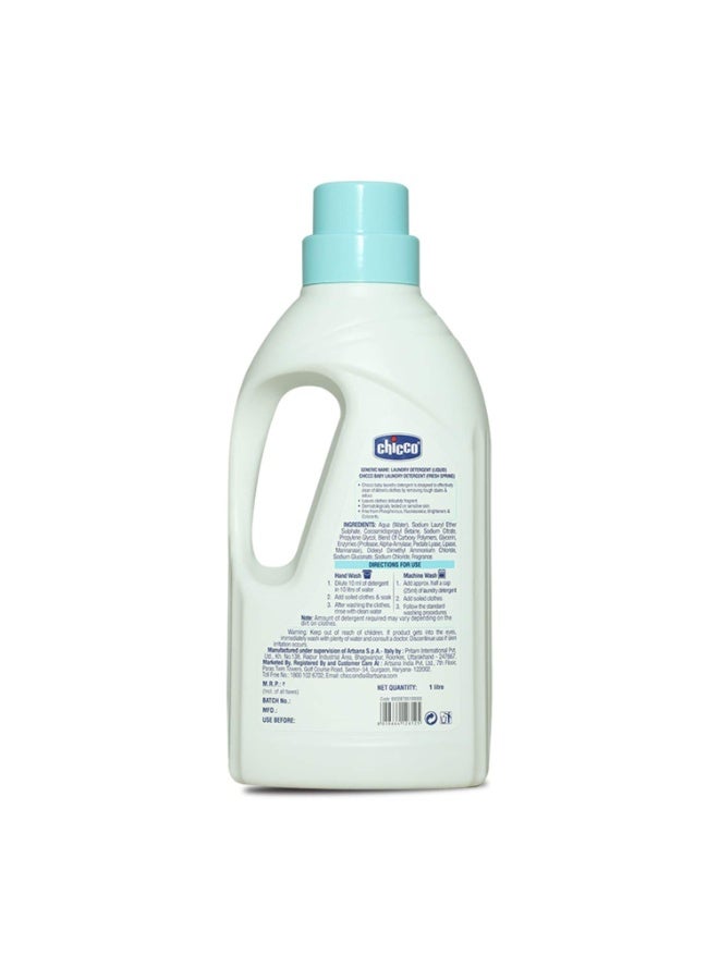 Chicco Baby Liquid Laundry Detergent, 5X Stain & Germ Fighter, Kills 99% Of Germs, Dermatologically Tested For Effective & Gentle Cleaning, Fresh Spring (1 L) - Image 3